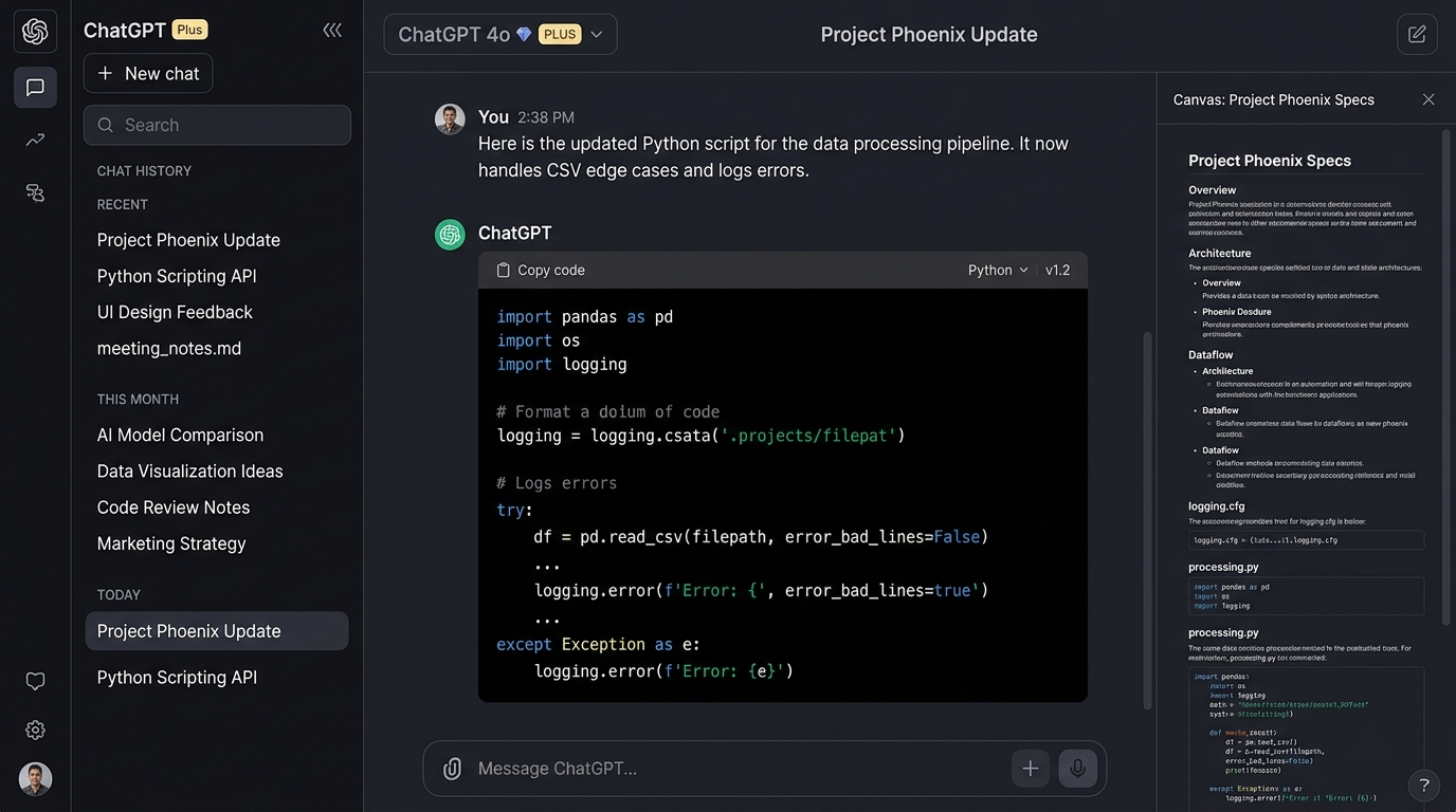 ChatGPT Plus (Official) interface preview